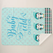 Baby zijn koude buitenste mint-groene Penguin Blan Sherpa Deken (Voorkant (horizontaal))