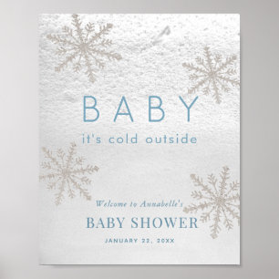 Baby zijn koude buitenste Snowflake Blue Baby show Poster