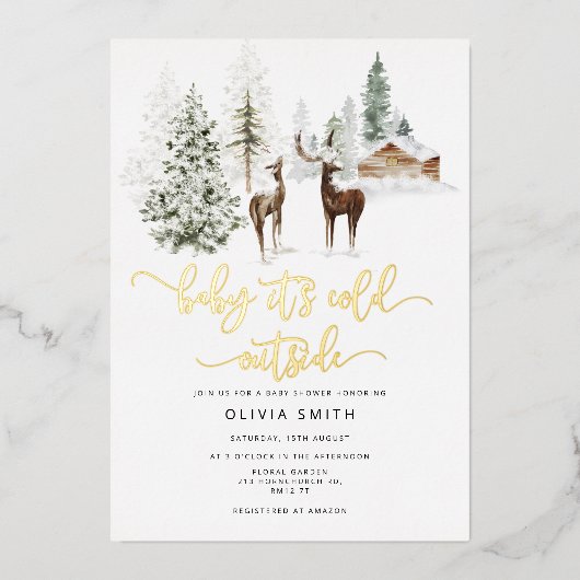 Baby zijn koude buitenste uitnodiging voor het bab (Voorkant)