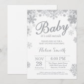 Baby zijn koude buitenste wintergrijze Baby shower Kaart (Voorkant / Achterkant)