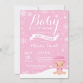 Baby zijn koude buitenste wintermeisje Baby shower Kaart (Voorkant)