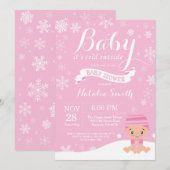 Baby zijn koude buitenste wintermeisje Baby shower Kaart (Voorkant / Achterkant)