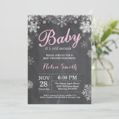 Baby zijn koude buitenste winterroze Baby shower Kaart (Staand voorkant)