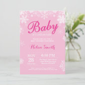 Baby zijn koude buitenste winterroze Baby shower Kaart (Staand voorkant)