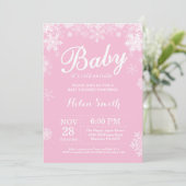 Baby zijn koude buitenste winterroze Baby shower Kaart (Staand voorkant)