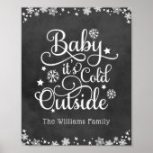 Baby zijn koude buitenste zwarte kerkbordfeestdag poster (Voorkant)