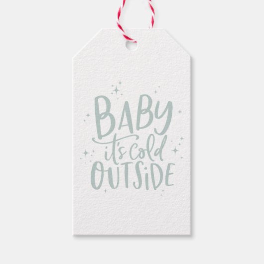 Baby zijn koude buitenvakantie cadeaulabel (Voorkant)