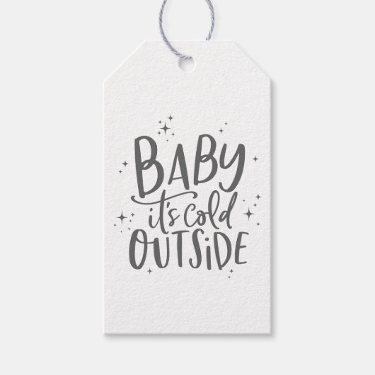 Baby zijn koude buitenvakantie cadeaulabel (Voorkant)