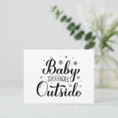 Baby zijn koude buitenzijde briefkaart (Staand voorkant)