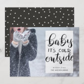 Baby zijn koude buitenzijde | Handgeschreven tekst Feestdagenkaart (Voorkant / Achterkant)