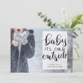 Baby zijn koude buitenzijde | Handgeschreven tekst Feestdagenkaart (Staand voorkant)
