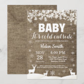 Baby zijn koude buitenzijde van het Baby shower va Kaart (Voorkant / Achterkant)