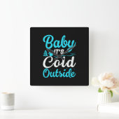 Baby zijn koude buitenzijde vierkante klok (Huis)