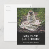 Baby zijn koude foto buiten de Kute Pet Holiday Feestdagenkaart (Voorkant / Achterkant)