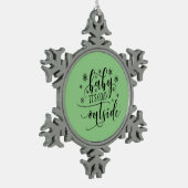 Baby zijn koude kerst buiten het kerstfeest tin sneeuwvlok ornament (Links)