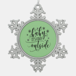 Baby zijn koude kerst buiten het kerstfeest tin sneeuwvlok ornament