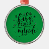 Baby zijn koude kerst buiten kerstversiering metalen ornament (Voorkant)
