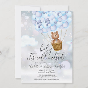 Baby zijn koude Teddy Bear Winter Boy Baby shower Kaart