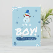 Baby zijn koude, witte, blauwe jongen moderne douc kaart (Staand voorkant)