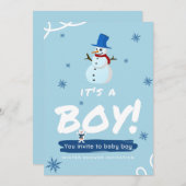 Baby zijn koude, witte, blauwe jongen moderne douc kaart (Voorkant / Achterkant)