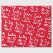 Baby zijn Koudpatroon buiten het Manuscript | Rode Cadeaupapier (Vlak)