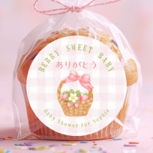 Baby Zoete Aardbei Mandje Roze Gingham