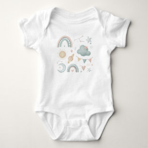 baby zoete zachte kosmische nachtslot romper