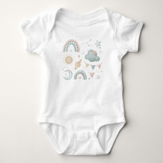 baby zoete zachte kosmische nachtslot romper (Voorkant)