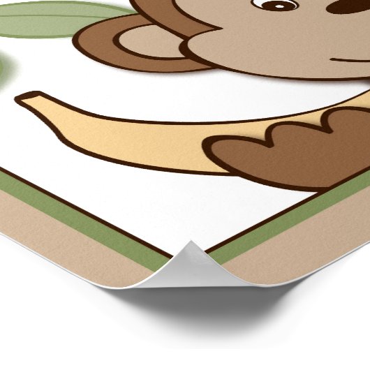 Baby Zoo Aap Jungle Dieren Muur Kunst Print 8X10 (Hoek)