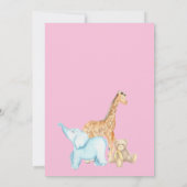 Baby Zoo Animal baby shower Invitation Kaart (Achterkant)