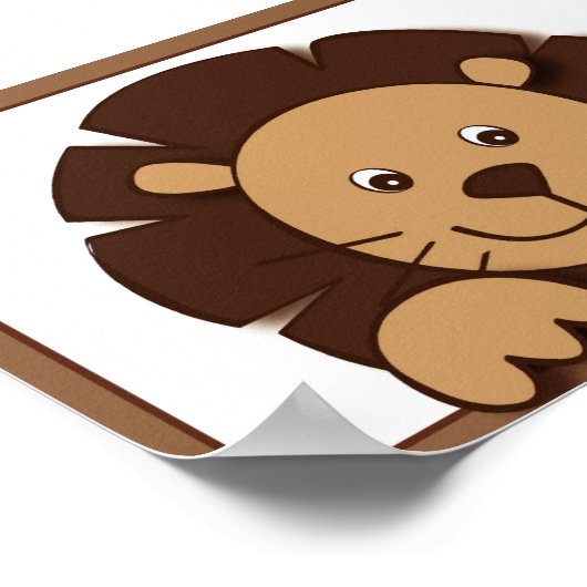 Baby Zoo Lion Oerwoud Animal Wall Art 5X7 Poster (Hoek)