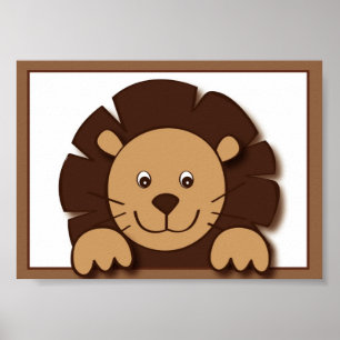 Baby Zoo Lion Oerwoud Animal Wall Art 5X7 Poster