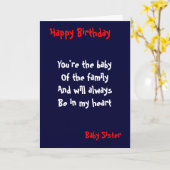 Baby zus Birthday Kaart (Gele Bloem)