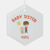 Baby Zus met Big Brother gepersonaliseerd Glas Ornament (Voorkant)