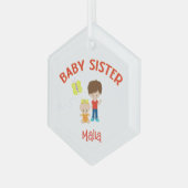 Baby Zus met Big Brother gepersonaliseerd Glas Ornament (Voorkant links)