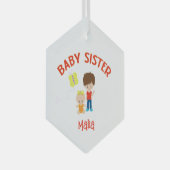 Baby Zus met Big Brother gepersonaliseerd Glas Ornament (Voorkant Rechts)