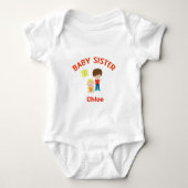 Baby Zus met Big Brother gepersonaliseerd Romper (Voorkant)