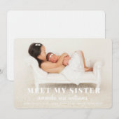 Baby zuster Birth Announcement Card Kaart (Voorkant / Achterkant)