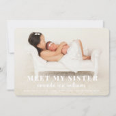 Baby zuster Birth Announcement Card Kaart (Voorkant)