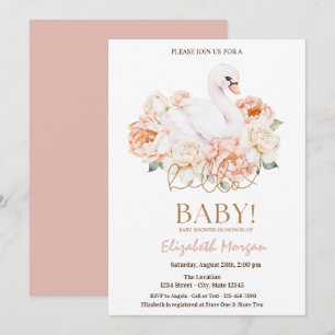Baby Zwaan Hallo Baby Baby Shower  Kaart