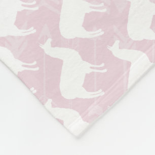 Baby zwadroze witte llama en pijlpatroon fleece deken