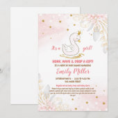 Baby zwan princess rijdt met damesdouche kaart (Voorkant / Achterkant)