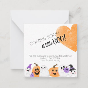 Baby zwangerschapsaankondiging Halloween schattige Notitiekaartje