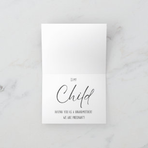 Baby & Zwangerschapsaankondiging Kaart aan oma