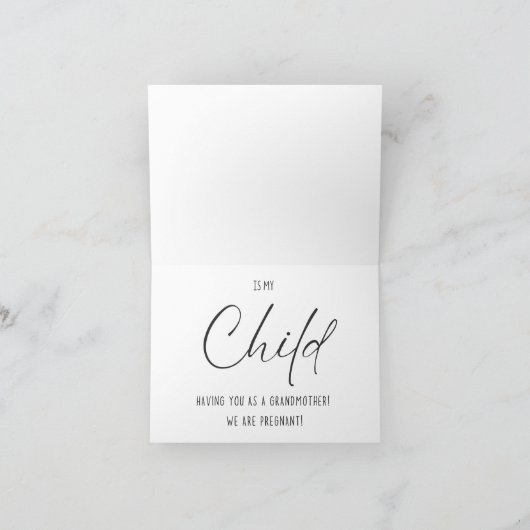 Baby & Zwangerschapsaankondiging Kaart aan oma (Binnen)