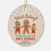 Baby Zwangerschapsaankondiging Ornament peperkoek (Links)