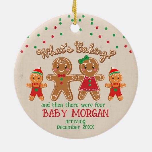 Baby Zwangerschapsaankondiging Ornament peperkoek (Achterkant)