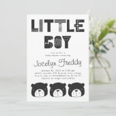 Baby | Zwart Beer | Jongen Baby shower Kaart (Staand voorkant)