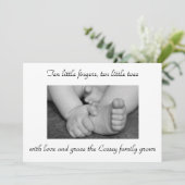 baby, zwart, wit, poten, handen, foto, groot... kaart (Staand voorkant)