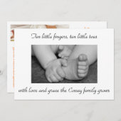 baby, zwart, wit, poten, handen, foto, groot... kaart (Voorkant / Achterkant)